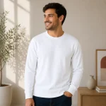 White Men's Plain Sweatshirt | Regular Fit | zinotch