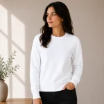White Women's Plain Sweatshirt | Regular Fit | zinotch