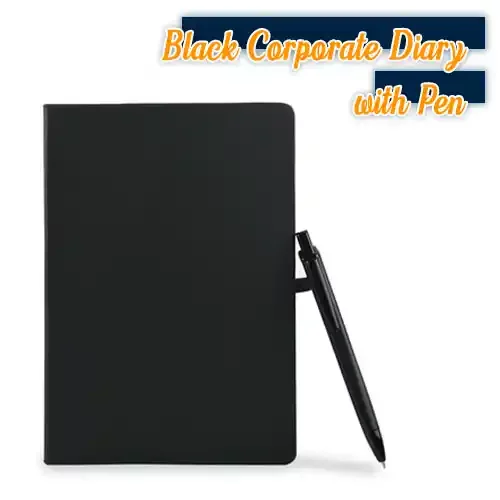Diary 01 Black Corporate Diary with Pen 2